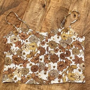 70s vibe floral crop top